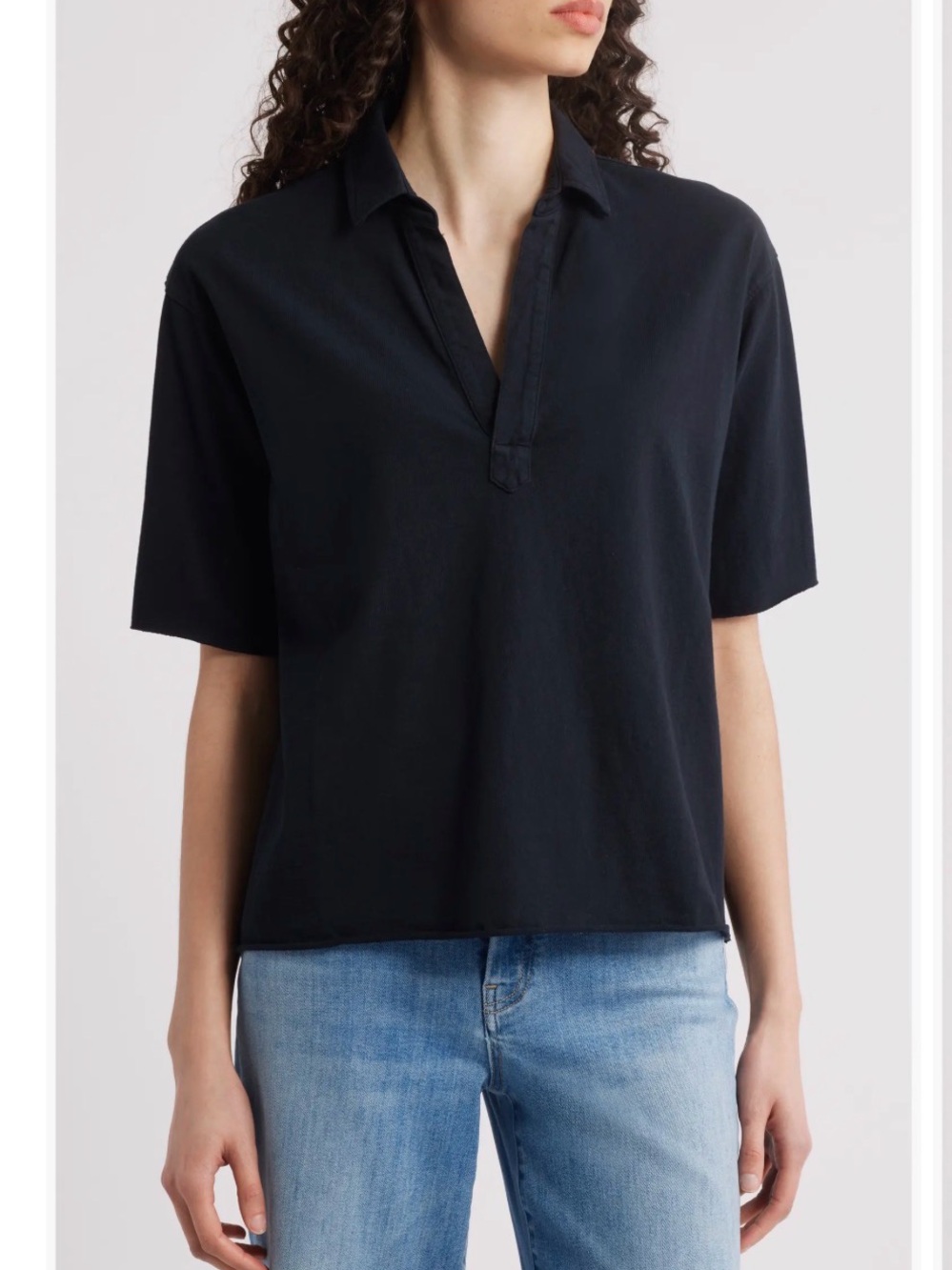 Frank & Eileen Patty Black Short-Sleeve Top